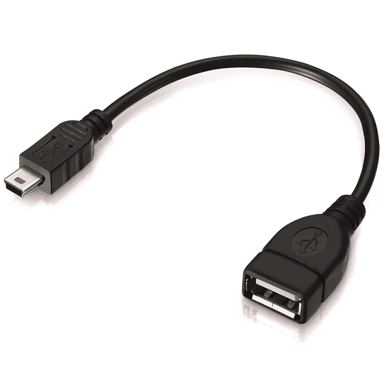 Câble adaptateur Mini USB 5 broches vers USB 2.0 AF OTG, Mini USB, 12 cm (noir)