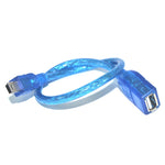 Câble adaptateur Mini USB 5 broches vers USB 2.0 AF OTG, longueur : 22 cm (bleu), 22 cm