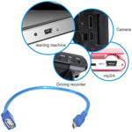 Câble adaptateur Mini USB 5 broches vers USB 2.0 AF OTG, longueur : 22 cm (bleu), 22 cm