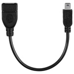 Câble adaptateur Mini USB 5 broches vers USB 2.0 AF OTG, Mini USB, 12 cm (noir)