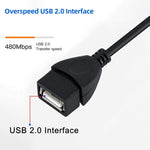 Câble adaptateur Mini USB 5 broches vers USB 2.0 AF OTG, Mini USB, 12 cm (noir)