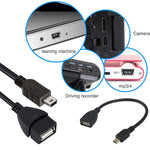 Câble adaptateur Mini USB 5 broches vers USB 2.0 AF OTG, Mini USB, 12 cm (noir)