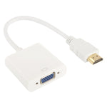 Câble HDMI vers VGA + sortie audio Full HD 1080P 24 cm pour ordinateur / DVD / décodeur numérique / portable / téléphone mobile / lecteur multimédia, longueur : 24 cm (blanc)