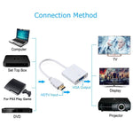 Câble HDMI vers VGA + sortie audio Full HD 1080P 24 cm pour ordinateur / DVD / décodeur numérique / portable / téléphone mobile / lecteur multimédia, longueur : 24 cm (blanc)