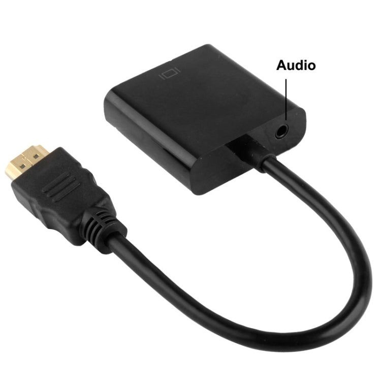 Câble HDMI vers VGA + sortie audio Full HD 1080P 24 cm pour ordinateur / DVD / décodeur numérique / portable / téléphone mobile / lecteur multimédia, longueur : 24 cm (blanc)