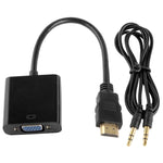 Câble HDMI vers VGA + sortie audio Full HD 1080P 24 cm pour ordinateur / DVD / décodeur numérique / portable / téléphone mobile / lecteur multimédia, longueur : 24 cm (blanc)