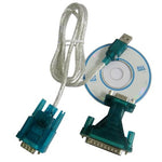 Câble USB vers RS232 9 broches mâle et adaptateur RS232 9 broches femelle vers RS232 25 broches mâle avec puce unique, USB vers RS232 avec puce unique
