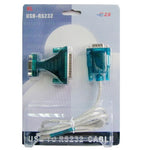 Câble USB vers RS232 9 broches mâle et adaptateur RS232 9 broches femelle vers RS232 25 broches mâle avec puce unique, USB vers RS232 avec puce unique