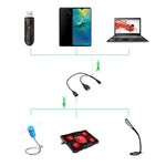 Câble séparateur OTG USB 2.0 Micro-B mâle vers USB 2.0 Micro-B femelle mâle & USB 2.0 femelle, longueur : 19 / 30 cm