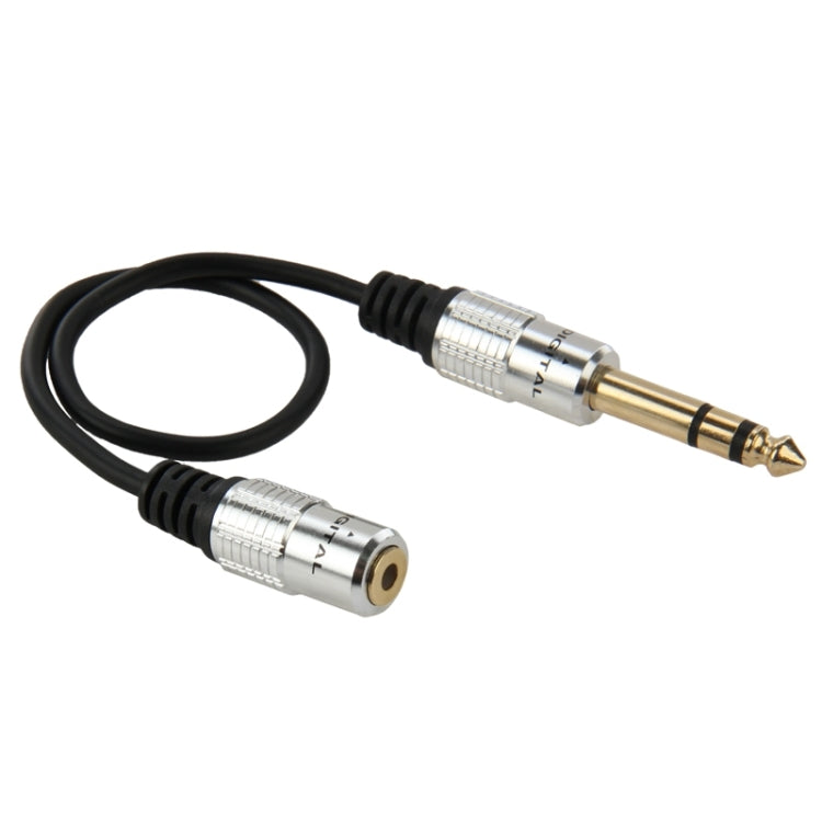 Câble adaptateur audio mâle 6,35 mm vers femelle 3,5 mm, longueur : 30cm, mâle 6,35 mm vers femelle 3,5 mm