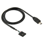 Câble adaptateur femelle 5 broches carte mère vers mâle Mini USB, longueur : 50cm, 5 broches carte mère vers Mini USB