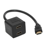 Adaptateur répartiteur HDMI 30 cm Y avec 2 connecteurs (plaqué or), 1 vers 2 (plaqué or)