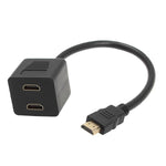 Adaptateur répartiteur HDMI 30 cm Y avec 2 connecteurs (plaqué or), 1 vers 2 (plaqué or)