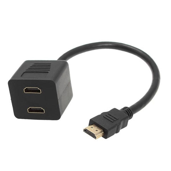 Adaptateur répartiteur HDMI 30 cm Y avec 2 connecteurs (plaqué or), 1 vers 2 (plaqué or)