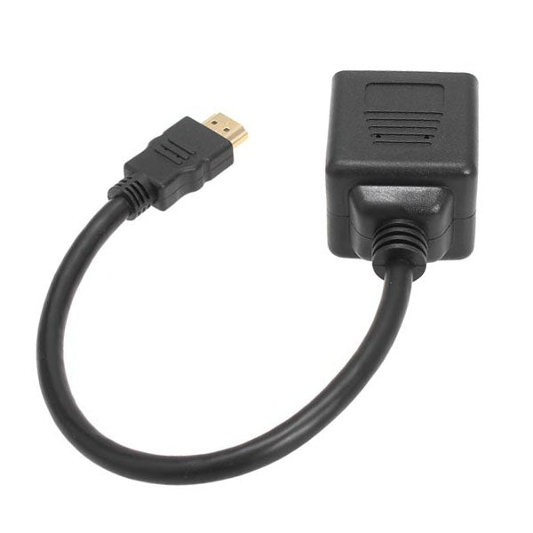 Adaptateur répartiteur HDMI 30 cm Y avec 2 connecteurs (plaqué or), 1 vers 2 (plaqué or)