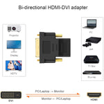 Adaptateur HDMI femelle 19 broches vers DVI mâle 24+1 broches (plaqué or), HDMI femelle vers DVI mâle 24+1 broches