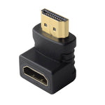 Adaptateur HDMI mâle 19 broches vers HDMI femelle 19 broches angle à 90 degrés (plaqué or), HDMI mâle vers femelle