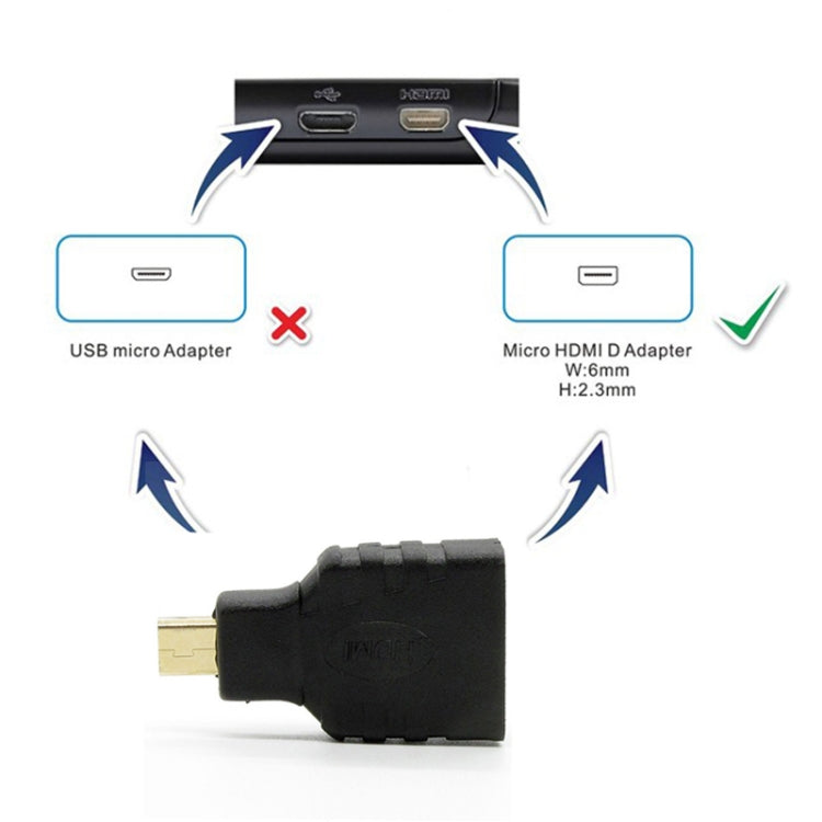 Adaptateur Micro HDMI mâle vers HDMI femelle (plaqué or), Micro HDMI mâle vers HDMI femelle