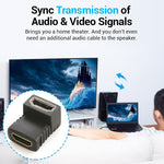Coupleur d'angle HDMI (femelle vers femelle) - 90 degrés (plaqué or), HDMI femelle vers femelle