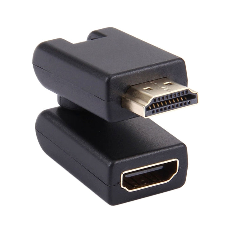Adaptateur HDMI 19 broches mâle vers femelle pivotant à 360 degrés (plaqué or)