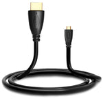 Câble Micro HDMI mâle 3D 1080P plaqué or de 1,5 m pour téléphone mobile, caméras, GoPro, Micro HDMI plaqué or, longueur : 1,5 m