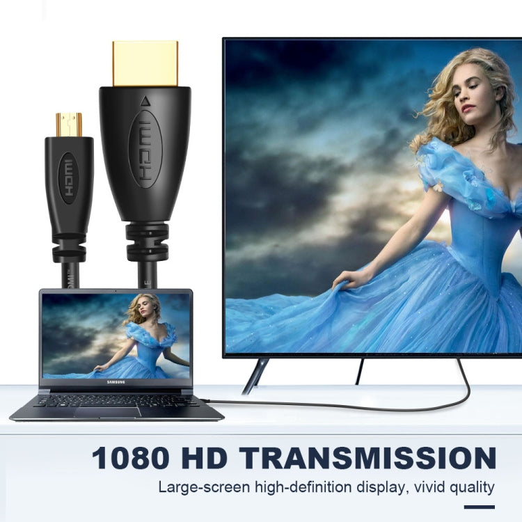 Câble Micro HDMI mâle 3D 1080P plaqué or de 1,5 m pour téléphone mobile, caméras, GoPro, Micro HDMI plaqué or, longueur : 1,5 m