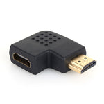Adaptateur HDMI 19 broches mâle vers HDMI 19 broches femelle plaqué or avec angle de 90 degrés, HDMI femelle vers mâle