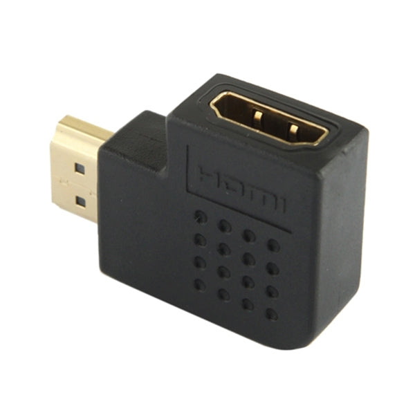 Adaptateur HDMI 19 broches mâle vers HDMI 19 broches femelle plaqué or avec angle de 90 degrés, HDMI femelle vers mâle