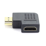 Adaptateur HDMI 19 broches mâle vers HDMI 19 broches femelle plaqué or avec angle de 90 degrés, HDMI femelle vers mâle