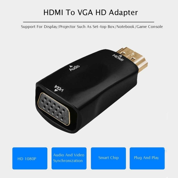 Adaptateur HDMI Full HD 1080P vers VGA et audio pour HDTV / moniteur / projecteur, HDMI mâle vers VGA + audio (noir), HDMI mâle vers VGA + audio (blanc)