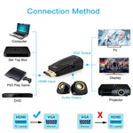 Adaptateur HDMI Full HD 1080P vers VGA et audio pour HDTV / moniteur / projecteur, HDMI mâle vers VGA + audio (noir), HDMI mâle vers VGA + audio (blanc)