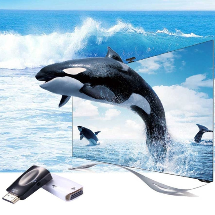 Adaptateur HDMI Full HD 1080P vers VGA et audio pour HDTV / moniteur / projecteur, HDMI mâle vers VGA + audio (noir), HDMI mâle vers VGA + audio (blanc)