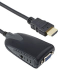 Adaptateur HDMI mâle vers VGA femelle avec câble audio, longueur : 50 cm