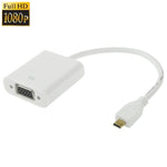 Câble adaptateur vidéo Micro HDMI mâle vers VGA femelle 22 cm, support Full HD 1080P, Micro HDMI mâle vers VGA femelle