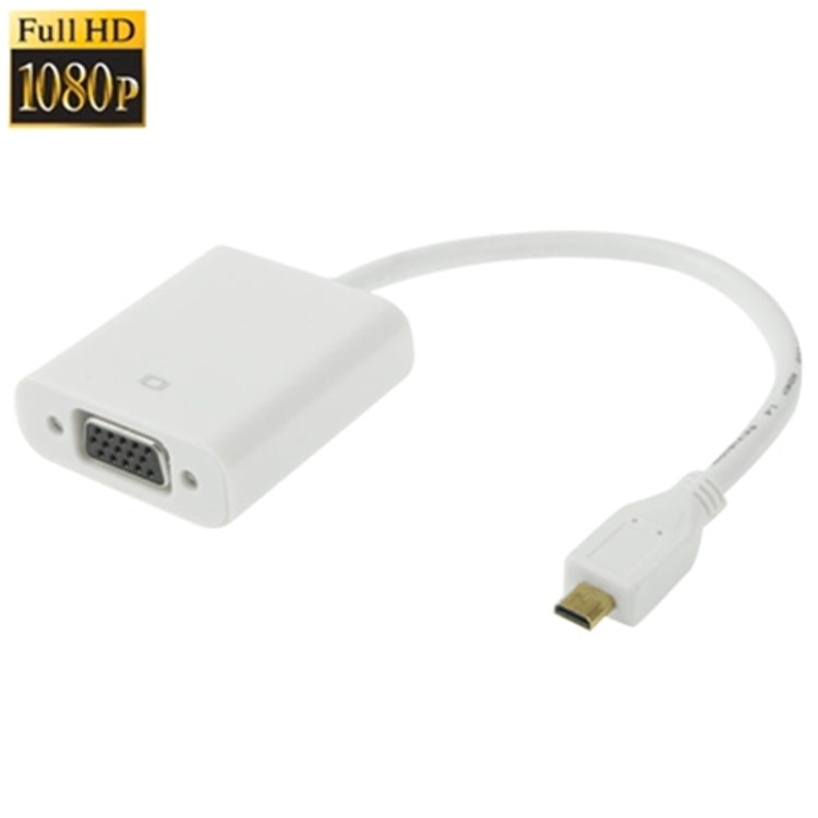 Câble adaptateur vidéo Micro HDMI mâle vers VGA femelle 22 cm, support Full HD 1080P, Micro HDMI mâle vers VGA femelle
