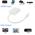 Câble adaptateur vidéo Micro HDMI mâle vers VGA femelle 22 cm, support Full HD 1080P, Micro HDMI mâle vers VGA femelle