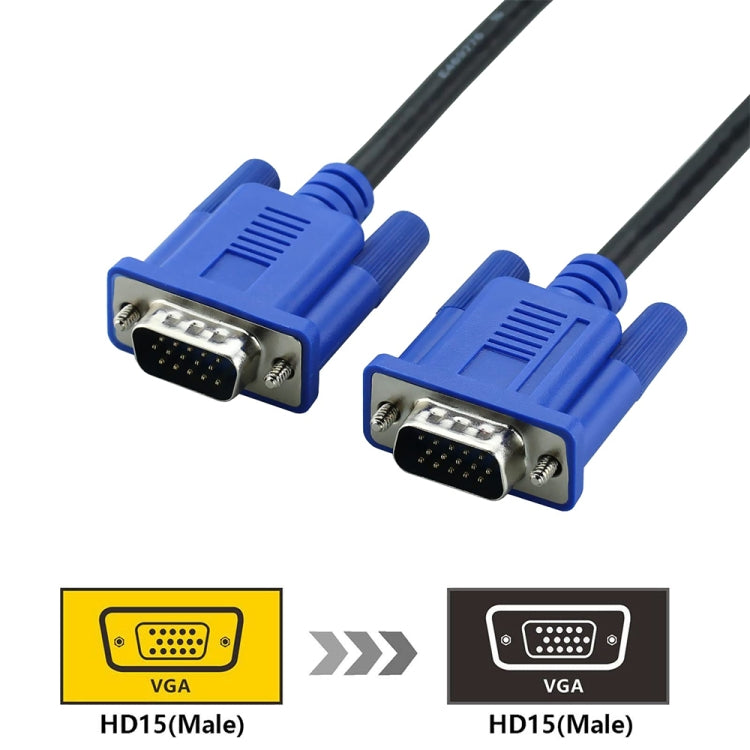 Câble VGA 15 broches mâle vers VGA 15 broches mâle haute qualité 3 m pour moniteur LCD / projecteur, 3 m