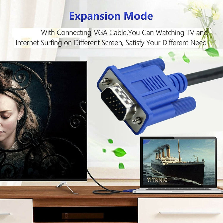 Câble VGA 15 broches mâle vers VGA 15 broches mâle haute qualité 5 m pour moniteur LCD / projecteur, 5 m