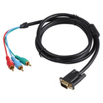 Câble VGA vers 3RCA RGB de 1,5 m, VGA vers RGB