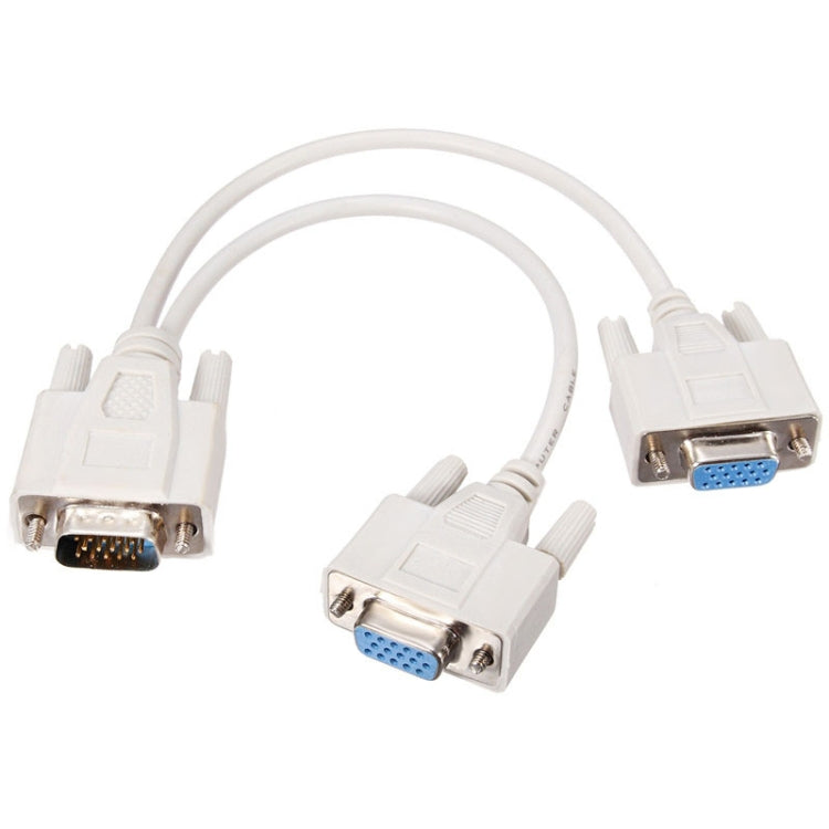 Câble répartiteur VGA SVGA HDB15 mâle vers 2 femelles, longueur : 32,5 cm, S-PC-0415, S-PC-0415A
