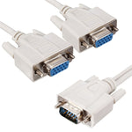 Câble répartiteur VGA SVGA HDB15 mâle vers 2 femelles, longueur : 32,5 cm, S-PC-0415, S-PC-0415A