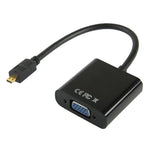Câble adaptateur vidéo Micro HDMI mâle vers VGA femelle Full HD 1080P 22 cm avec câble audio, Micro HDMI