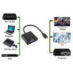 Câble adaptateur vidéo Micro HDMI mâle vers VGA femelle Full HD 1080P 22 cm avec câble audio, Micro HDMI