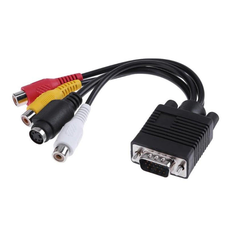 Câble adaptateur convertisseur VGA vers S-Video AV RCA TV avec 2 câbles audio, VGA vers S-Video