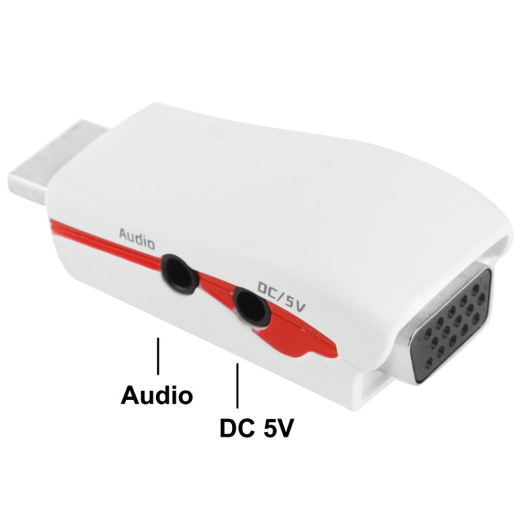 Adaptateur HDMI vers VGA Full HD 1080P pour alimentation et audio, S-PC-0470, S-PC-0470B