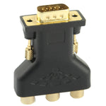 Adaptateur VGA 15 broches mâle vers 3 RCA composantes femelles, VGA