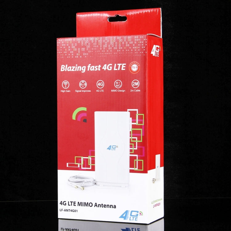 Antenne MIMO 4G LTE intérieure 88dBi LF-ANT4G01 avec 2 câbles connecteurs de 2 m, port TS-9, port TS-9