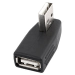 Adaptateur USB 2.0 AM vers AF avec angle de 90 degrés, support fonction OTG, angle à droite 90 degrés, angle à gauche 90 degrés