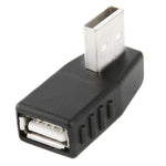 Adaptateur USB 2.0 AM vers AF avec angle de 90 degrés, support fonction OTG, angle à droite 90 degrés, angle à gauche 90 degrés