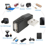 Adaptateur USB 2.0 AM vers AF avec angle de 90 degrés, support fonction OTG, angle à droite 90 degrés, angle à gauche 90 degrés